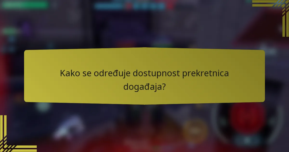 Kako se određuje dostupnost prekretnica događaja?